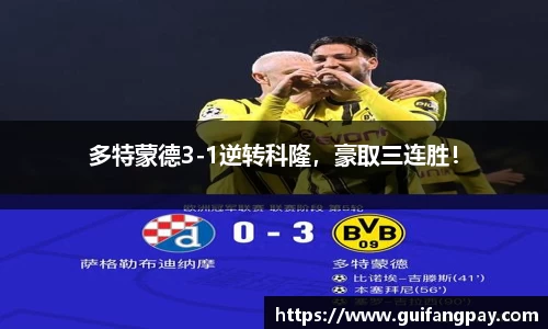 多特蒙德3-1逆转科隆，豪取三连胜！