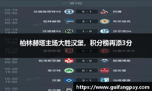 柏林赫塔主场大胜汉堡，积分榜再添3分