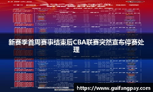 新赛季首周赛事结束后CBA联赛突然宣布停赛处理