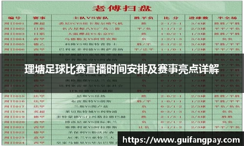 理塘足球比赛直播时间安排及赛事亮点详解